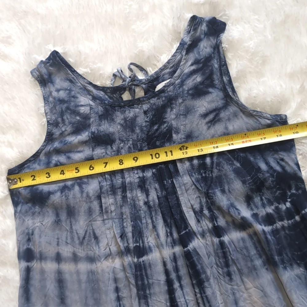 Sonoma Blue Tie Dye Ombre Flowy Dress with Pockets - Picture 11 of 12